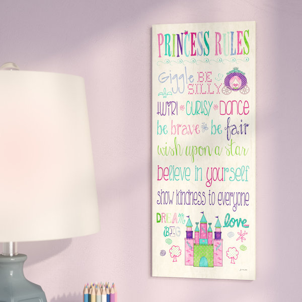 Viv + Rae Stella Princess Rules with Castle Typography Wall Plaque